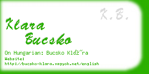 klara bucsko business card